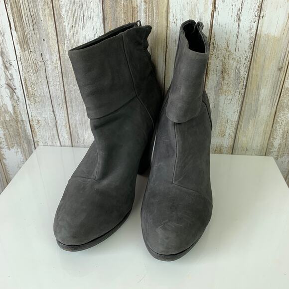 Rag & Bone Newbury Grey Suede Nubuck Ankle Zipper Boots Shoes 39 FLAW USED - Picture 4 of 11